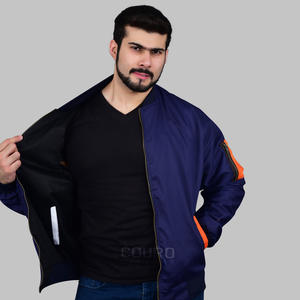 Chaqueta cortavientos de nailon de tendencia para hombre, cortavientos de estilo urbano con cuello levantado informal grueso personalizado para invierno para hombre - Product Image 2
