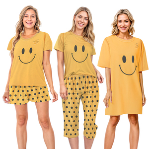 Set Pigiama 4 Pezzi in Spandex Leggero Kawaii, Abbigliamento Casual per Casa, Elastico in Vita con Cordoncino, Logo Personalizzabile, Morbido Lavorato a Maglia, 2 Pezzi - Product Image 4