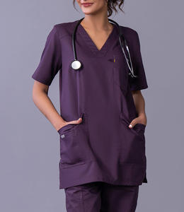 Uniformes Médicos de Verano al por Mayor, Elásticos, con Logotipo Personalizado, Unisex, para Hospitales, Trajes de Enfermería, Tela de Poliéster y Elastano - Product Image 1