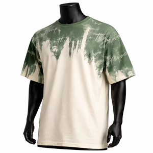 Camiseta de Jersey para Hombre, 100% Algodón, Color Degradado, Manga Corta, Cuello Redondo, Corte Regular, Estilo Casual, Transpirable, de Secado Rápido, Tejido de Punto - Product Image 3
