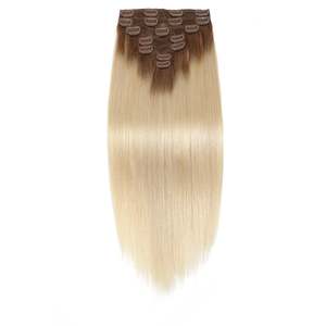 Extensiones de Cabello con Clip de 30 Pulgadas, Cabello Humano Remy, Color Marrón Perla Rubio con Raíz Elástica - Product Image 3