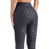 Leggings Deportivos de Cintura Alta para Mujer, Elásticos, Compresivos, con Estampado de Leopardo, Sin Costuras, Transpirables, Antibacterianos, de Nailon y Elastano