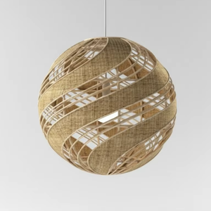 Lampe suspendue moderne en bambou pour salon, légère et durable, 100% faite à la main pour une utilisation intérieure et extérieure - Product Image 1