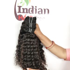 Extensions de cheveux humains vierges indiens 100% naturels non traités, boucles lâches, vague profonde, noir, non traités, tissage brut - Product Image 1