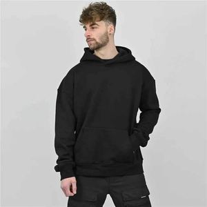 Ensemble sweat-shirt à capuche deux pièces pour hommes fournisseur OEM survêtement tricoté et respirant ensemble de streetwear fitness décontracté avec logo personnalisé - Product Image 3