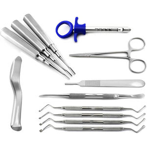 Kit de tissus pour implants dentaires chirurgicaux manuels, ostéotome Castroviejo, marteau, ciseaux, manche de scalpel Molt, ciseaux Goldman, certifié CE - Product Image 1