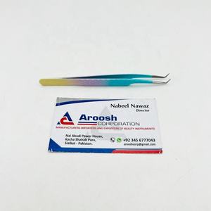 Pinzas degradadas de 90 grados con empuñadura de diamante de alta calidad al por mayor punta puntiaguda de acero inoxidable para extensión de pestañas sostenible - Product Image 4