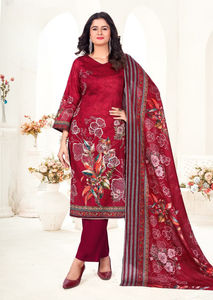 Haute qualité Dhwaja Export femmes velours Salwar Kameez JAAM impression AARI travail à la main travail au diamant - Product Image 4