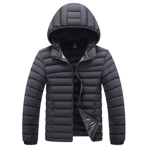 Vente en gros de vestes pour hommes à fermeture éclair complète personnalisées de haute qualité Vestes bouffantes à capuche écologiques à motif solide - Product Image 5