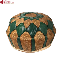 Pouf marocain artisanal en cuir, fauteuil pouf ottoman moderne, décoration de chambre à coucher écologique, vente en gros