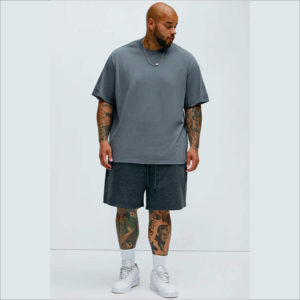 Factory Wholesale Custom Men's Cotton <b>T</b>-<b>Shirt</b> <b>Thick</b> Collar Stock with Solid White Box Blank Tee in Black Boxy Fit Letter Pattern - Product Image 1