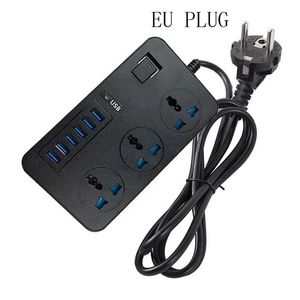 T09 3000W Smart Power <b>Socket</b> Plug Multifunctional Jack <b>with</b> 3 Universal 6 <b>USB</b> EU PLUG for 3 Fori - Product Image 1