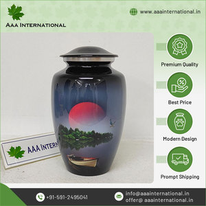 100% Calidad genuina Precio razonable Suministros funerarios Urnas de recuerdo de cremación de metal para adultos para proveedores y fabricantes a granel - Product Image 2