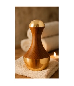Masajeador de madera y bronce de uso personalizado, herramientas de doble cara, Varita Ayurvédica Kansa, Combo, masajeador de pies y cuerpo, vendedor superior - Product Image 1