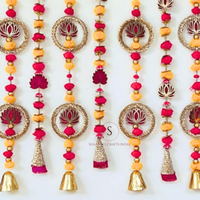 Hiasan Dinding Buatan Tangan Motif Teratai Gotta Patti dengan Desain Pola Lonceng untuk Dekorasi Pernikahan, Festival, Pesta, Dekorasi