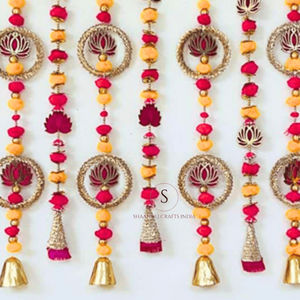 งานประดิษฐ์ดอกบัวต้องแพตตี้งานแขวนผนังงานแขวนบัวที่แขวนกับกระดิ่งออกแบบสำหรับงานแต่งงานเทศกาลปาร์ตี้ของตกแต่ง - Product Image 2