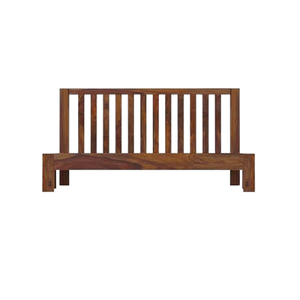 โครงเตียงไม้สักแท้ทรงเตี้ยทันสมัย พร้อมที่เก็บของและหัวเตียงแบบแผ่นไม้แนวตั้ง เฟอร์นิเจอร์ห้องนอน - Product Image 4