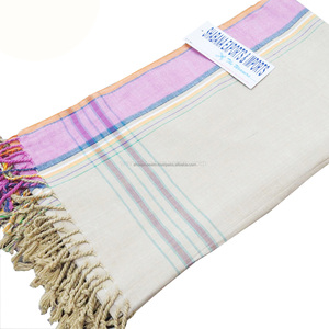 Toalla de baño personalizada Kikoy Kenia de alta absorción a rayas 100X180 cm de algodón de Color sólido Kikoy para adultos de la playa y India - Product Image 2