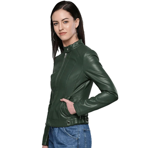 Ropa de calle de cuero de moda para mujer, chaqueta de talla grande, Chaqueta corta de cuero de alta calidad hecha a medida - Product Image 6