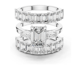 Bague de fiançailles en diamant de laboratoire taille émeraude 6,24 carats, clarté VVS-VS EF, or 18 carats, 14 carats, 10 carats et argent 925, rose, jaune, blanc - Product Image 3