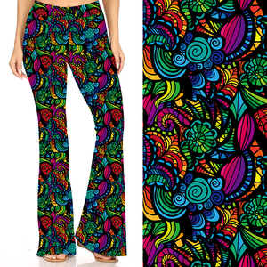 Custom Design High Waist Plus Size Women Digital Printed <b>Bell</b> Bottom Black Galaxy Vintage Flare Wide Leg Pants Trousers - Product Image 3