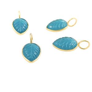 Appatite Cuarzo Forma de hoja Colgante Tallado a mano Piedra preciosa natural 925 Plata de ley Chapado en oro 10x14mm Certificado por terceros - Product Image 5