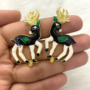 Classique femmes laiton Jhumkas boucles d'oreilles cerf Design goujons fête de mariage anniversaire célébrations mode lustre boucles d'oreilles - Product Image 5