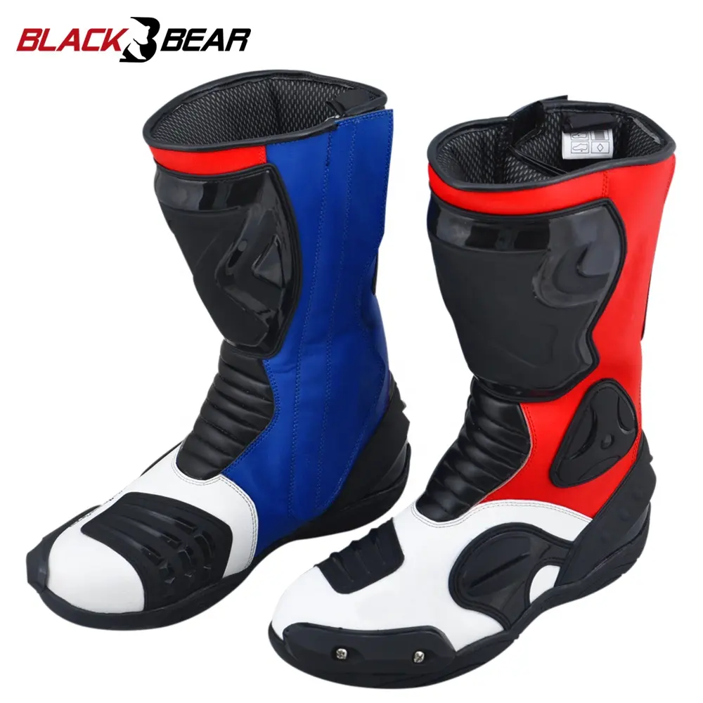 Motorcycle Leather Boots Sports Safety Ride Motorbike Boots High quality Motorbike Riding Moto MotoGP Rossi VR 46 Shoes MBB-0002