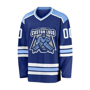 Maillots de hockey unisexes Lesam Sports 2026, vente chaude, personnalisables, blanc royal et bleu clair, polyester/coton durable - Product Image 2