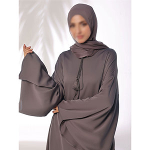 Abaya Islámica Árabe Informal con Botones y Bordado Sólido Transpirable para Mujer, Vestido de Manga Larga 2026, Tela con Memoria - Product Image 4