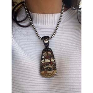 Pendentif galaxie double face Clayton Tom, multi-pierres et breloques fines en argent sterling - Product Image 2