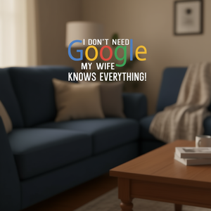 T-shirt promotionnel unisexe pour adulte à manches courtes et col rond « Je n'ai pas besoin de Google, ma femme sait tout » - Product Image 3