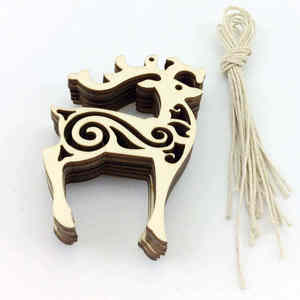 Ornements de sapin de Noël en bois faits à la main décoration suspendue de flocon de neige avec corde de chanvre et perles en bois pour la décoration de fête de vacances - Product Image 3