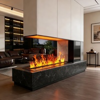 Cheminée Électronique 4D avec Simulation de Feu, Décoration d'Intérieur, Humidification, Atomisation pour Meuble TV, Affichage LED Intégré en Anglais