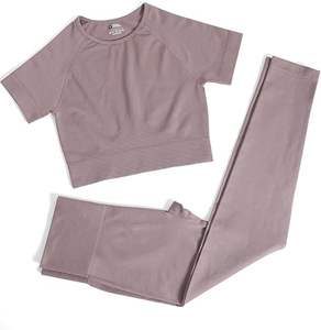 Production d'échantillons Sept jours Femmes Fitness Sports Gym Push up Activewear Seamless Workout High Waist Ribbed Yoga Sets - Product Image 6