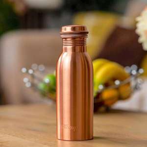 Bouteille d'eau pure en cuivre véritable légère de bonne qualité Impression unie Exercice de qualité supérieure Running Yoga Workout Time Drinkware Bottle - Product Image 1