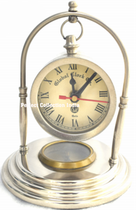 นาฬิกาทองเหลืองโบราณสไตล์ทันสมัยของตกแต่งโต๊ะทะเลทำด้วยมือนาฬิกาเหล็กตั้งโต๊ะไม่ซ้ำใครสำหรับเป็นของขวัญงานฝีมือสำหรับบ้านสำนักงาน - Product Image 5