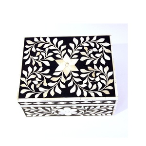 กล่องใส่เครื่องประดับแบบฝังลายดอกไม้ทำจากเรซินหรูหราแบบออกแบบได้เองสไตล์อินเดียสำหรับเป็นของขวัญ - Product Image 3