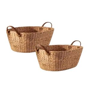 Meilleures ventes de paniers de rangement multifonctionnels en jacinthe d'eau poignées naturelles conteneurs de stockage domestiques flexibles et durables - Product Image 4