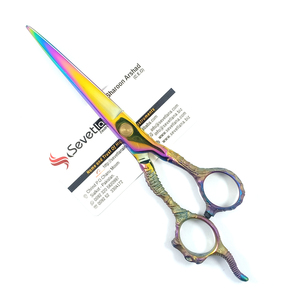 Tijeras de Peluquería Profesionales de Primera Calidad, Tijeras para Cortar Cabello con un Hermoso Diseño de Mango en Color Arcoíris - Product Image 2