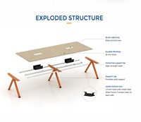 EGROspace Mobilier Professionnel – Bureau de Réunion Modulaire Minimaliste avec Pieds Métalliques pour Formation et Conférence