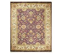 FAF CARPET Luxuriöser Handgeknüpfter Persischer Polyester-Teppich Premium Modern Schlingenflor Blumenmuster Jute-Rückseite Dünner 10-12mm Flor