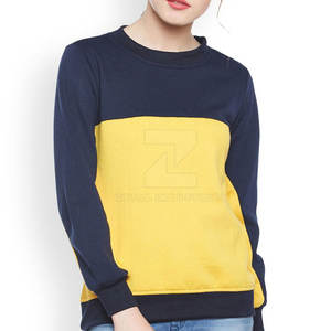 เสื้อสเวตเตอร์ระบายอากาศสำหรับผู้หญิงผ้าฝ้าย100% ทันสมัยมีโลโก้ด้านหน้ากำหนดขนาดและสีพื้น - Product Image 1