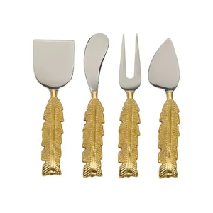El MEJOR PRECIO DE LA India, juego de corte de queso de acero inoxidable con mango de latón de calidad superior, cubiertos de estilo de diseño chino para fiestas - Product Image 1