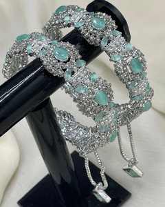 Nuevos Conjuntos de Joyería Nupcial de Moda para Mujer, Venta al por Mayor, Chapado en Oro Antiguo, Acero Inoxidable, Circonita, Diseño Personalizado, Elegante - Product Image 3