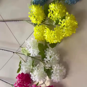 Bất động cảm ứng 5 đầu Hydrangea bất động cảm ứng Hydrangea Nhân Tạo Hoa bảo quản màu xanh lá cây trắng màu xanh khô số lượng lớn - Product Image 1