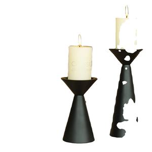 Bougeoir de couleur noir mat vide ensemble personnalisé de 3 bougeoirs en gros de haute qualité - Product Image 1