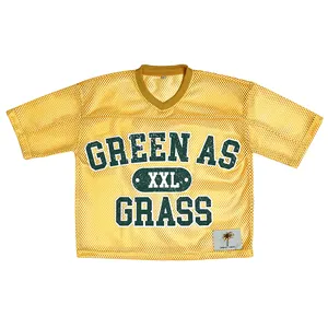 Üretici özel erkek Streetwear Mesh Jersey Tee gömlek boy futbol futbol hokey uygulama Boxy kırpma erkek t-shirtü