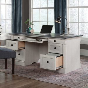 <b>L</b>-<b>Shaped</b> Executive <b>Desk</b> with Metal Frame Rectangular <b>Office</b> Computer Workstation for Executives - Product Image 6