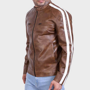 Veste en cuir de motard pour hommes de style basique de bonne qualité au design unique Veste en cuir pour hommes à arrivée fraîche et lourde - Product Image 3
